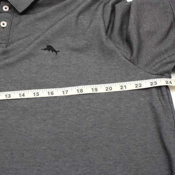Tommy Bahama Men's Short Sleeve Polo Shirt Supima Cotton XLTG Dark Gray - Picture 9 of 9